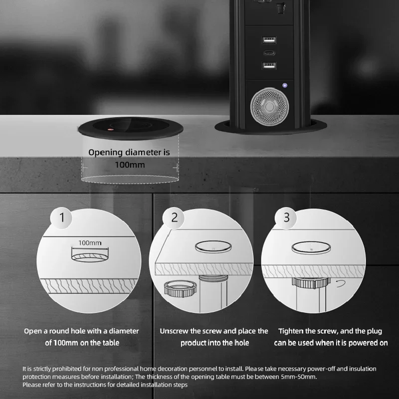 Motorized Pop up Tower Socket  - đánh giá và giá Desk Setup Speakers