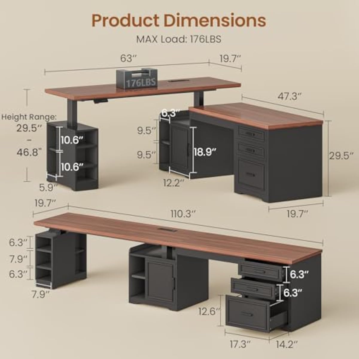 L Shaped Adjustable Electric D - đánh giá và giá Desk Setup Corner