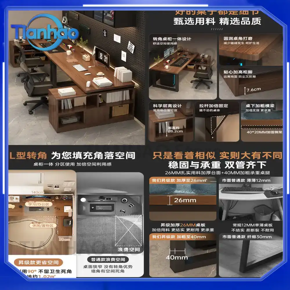 L Shaped Gaming Desk with Book - đánh giá và giá Desk Setup Corner