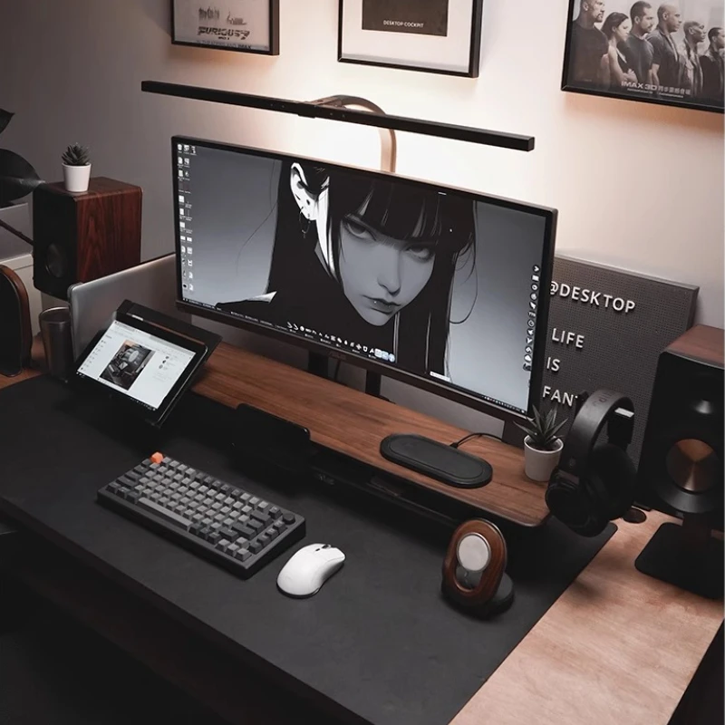 Modular Walnut Monitor Stand f - đánh giá và giá Desk Setup With Laptop And Monitor