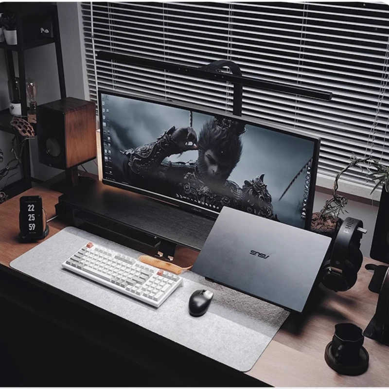 Modular Walnut Monitor Stand f - đánh giá và giá Desk Setup With Laptop And Monitor