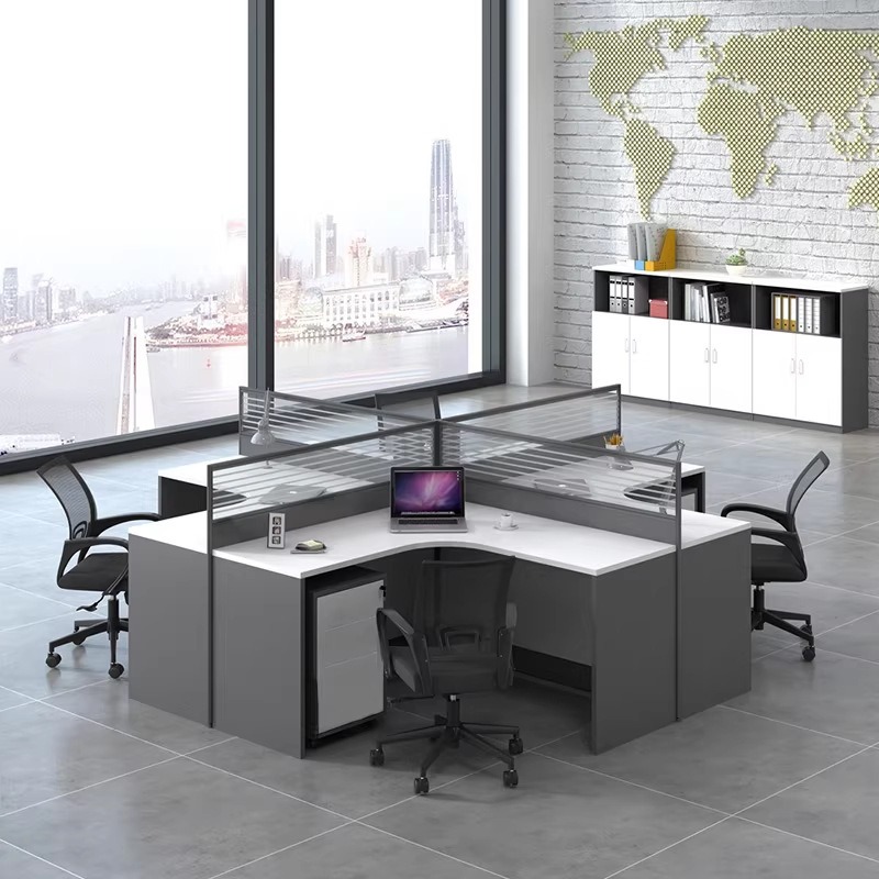 White Office Desk for 2 4 or 6 - đánh giá và giá Desk Setup Corner