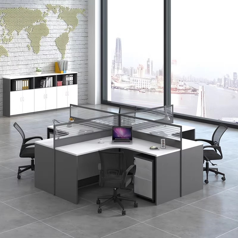 White Office Desk for 2 4 or 6 - đánh giá và giá Desk Setup Corner