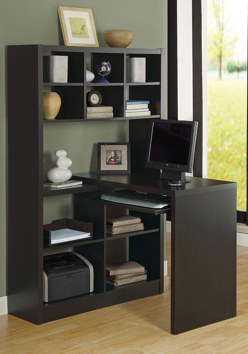 Corner Desk with Adjustable Sh - đánh giá và giá Desk Setup Corner