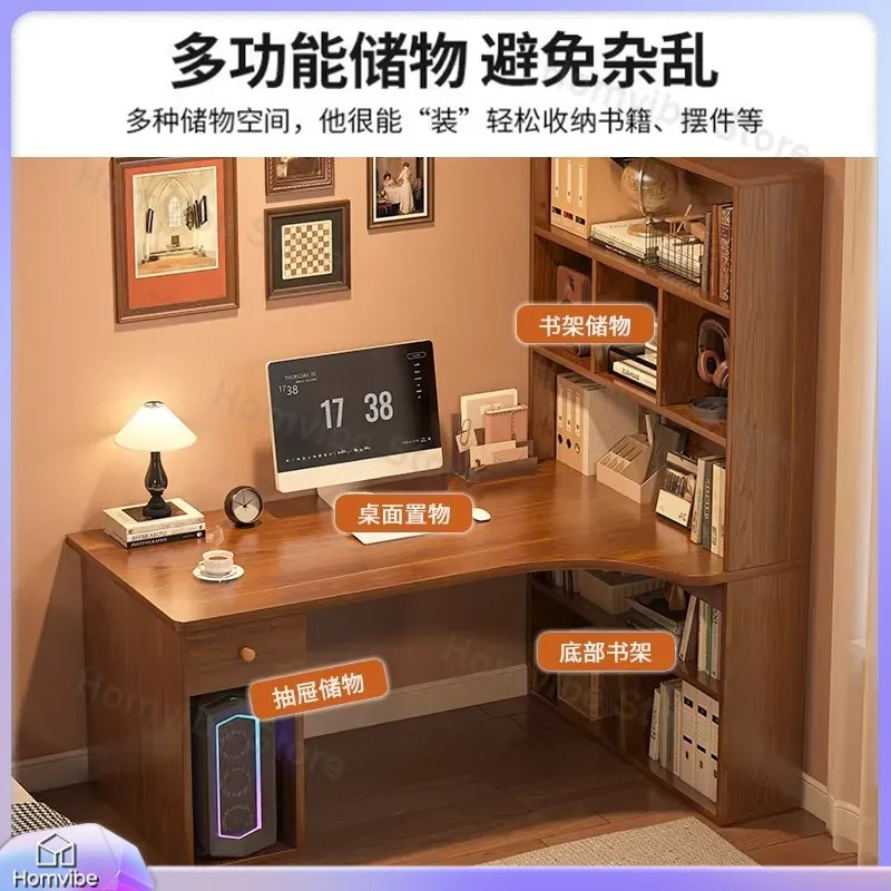 L Shaped Computer Desk with Bo - đánh giá và giá Desk Setup Corner