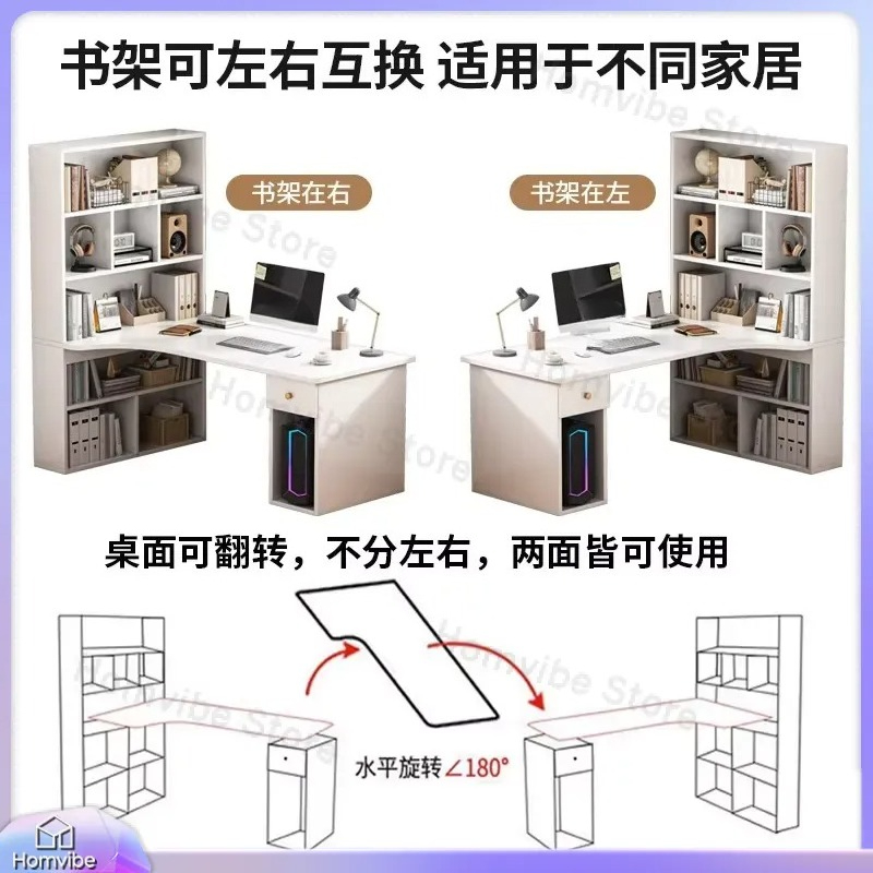 L Shaped Computer Desk with Bo - đánh giá và giá Desk Setup Corner