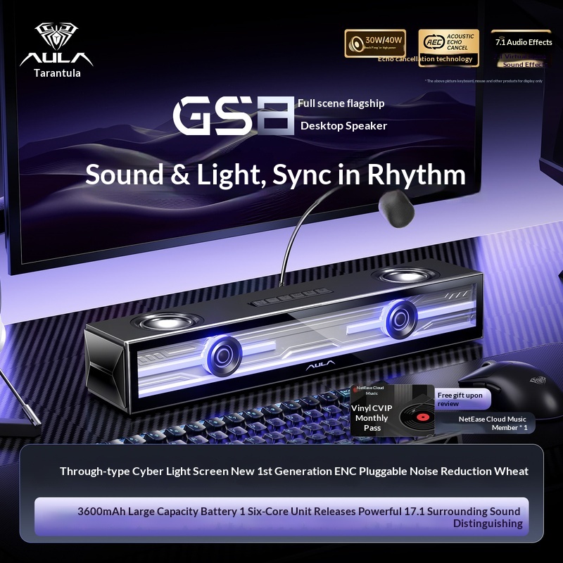 Aula Gs8 Gaming Speaker Deskto - đánh giá và giá Speaker Desk Setup